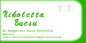 nikoletta bucsu business card